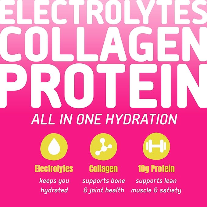 NEOTEIN: Electrolyte Powder Packets, Protein Powder with 10g Protein & Collagen | Hydration Packets - Zero Sugar, NO Fillers, NO Carbs | Strawberry Lemonade | 40 Calories | Keto & Paleo | Pack of 15
