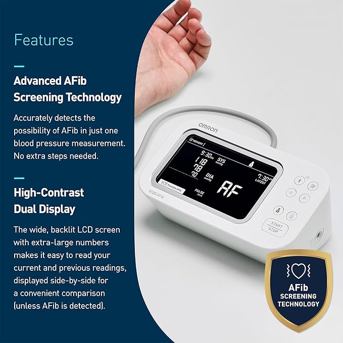 OMRON Platinum Blood Pressure Monitor for Home Use & Upper Arm Blood Pressure Cuff - #1 Doctor & Pharmacist Recommended Brand - Clinically Validated - AFib Detection - Connect App