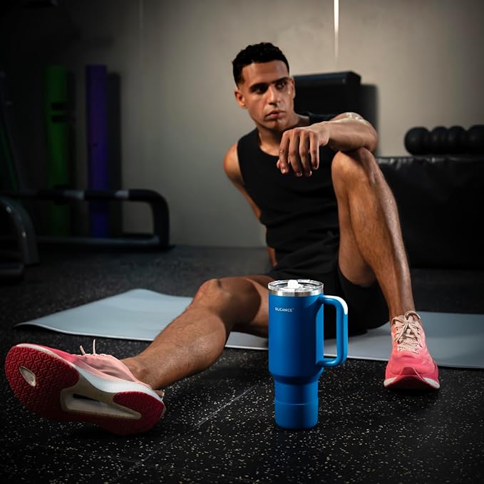 Easy Clean Pro Tumbler - 40 oz Water Bottle with Handle Quick-Disassemble Flip Straw, Leakproof Insulated Stainless Steel, Dishwasher Safe, BPA-Free Gifts for Women & Men