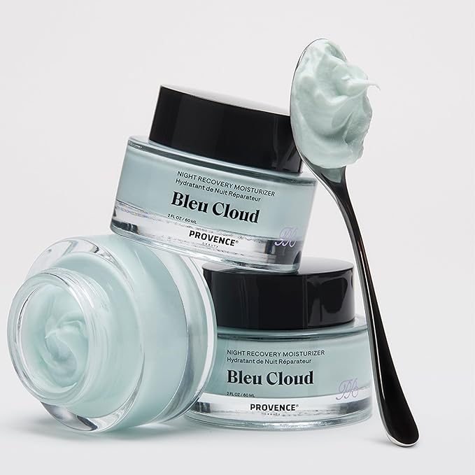 Provence Beauty Bleu Cloud Night Moisturizer – Hydrating Night Cream for Face, Anti-Aging Nighttime Moisturizer for All Skin Types 2Fl Oz