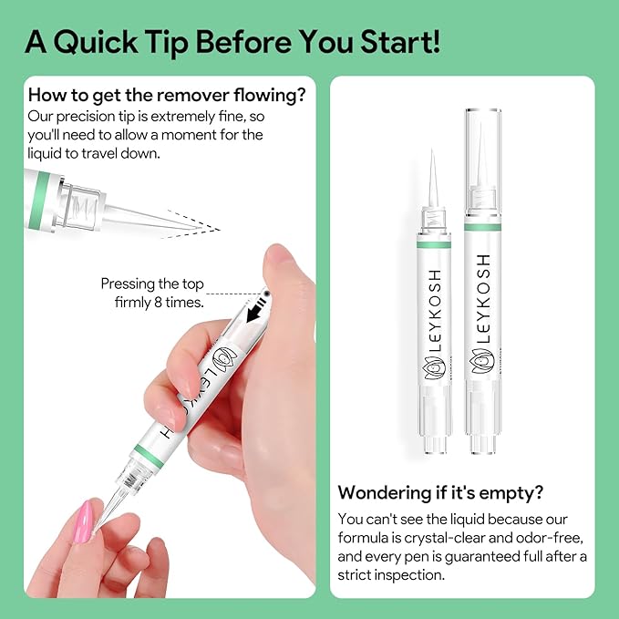 Nail Glue Remover for Press on Nails, 2025 Upgraded 2 In 1 Stick & Remover Pen Design, Not for Gel Polish Base Coat, Quick Gentle Removal Fake Nail Tips Press Ons, 2pcs*5ml