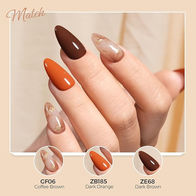 TOMICCA Coffee Brown Gel Nail Polish, 15ml Brown Gel Polish,Soak Off UV LED Cure Nail Polish for Nail Art DIY Manicure at Home Autumn Winter Color