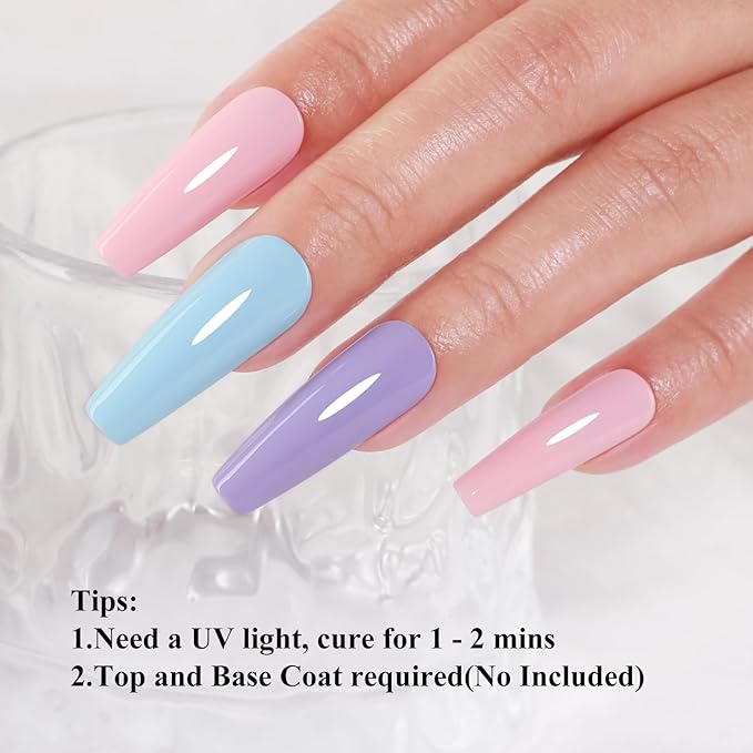 6 Colors Hema Free Macaron Gel Polish Pastel Pink Blue Yellow Green Purple Long Lasting Removable Summer Nail DIY Gift