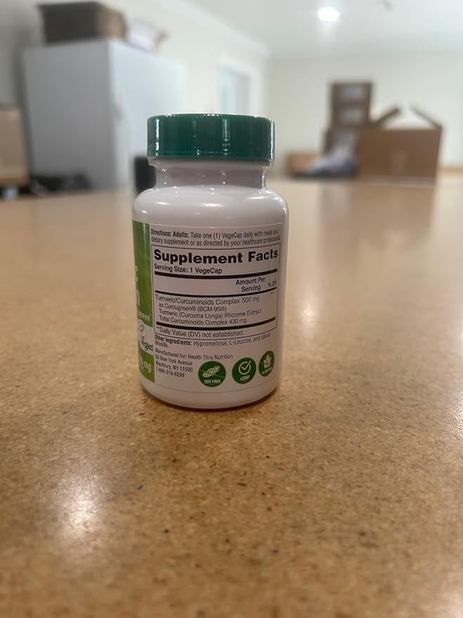 Health Thru Nutrition Turmeric Curcumin Complex 500mg | as BCM-95 Curcugreen Clinically Studied | Vegan Certified | (Non-GMO and Hypoallergenic (Pack of 30)