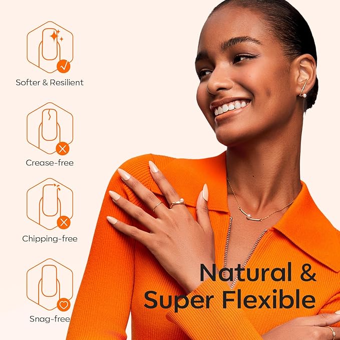 modelones Extra Short Almond Nail Tips, Pre-shaped Tips x Gel Soft Fake Nails False Acrylic Clear Full Cover Press on Extension Kit x Gel Manicure DIY at Home 216PCS 12Sizes