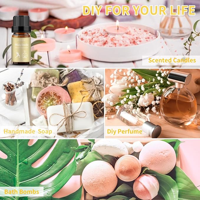 BURIBURI Misty Vanilla Hotel Scent Essential Oil, Lifestyle Collection Fragrance Aromatherapy Oil Blends, Air Freshener Diffuser Oil