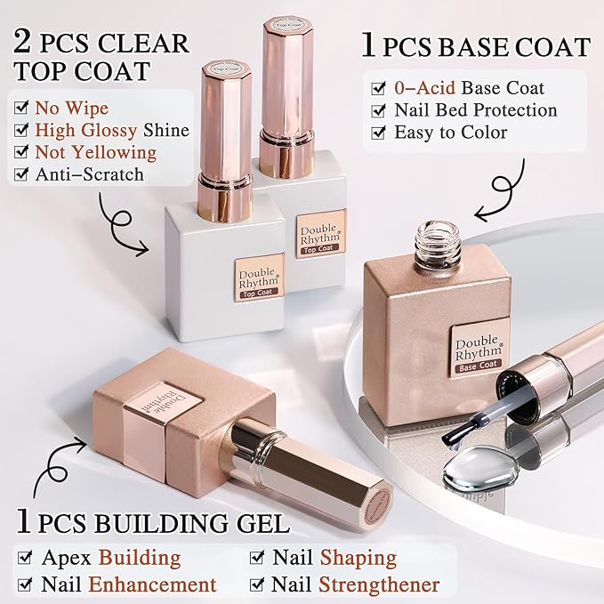 Double Rhythm 28Pcs 0.5Oz Gel Nail Polish Set Same Color Same Bottle Soak Off Gel Polish Kit Nail Art Manicure Salon DIY at Home for Women (Burgundy Green Collection-T24-1)