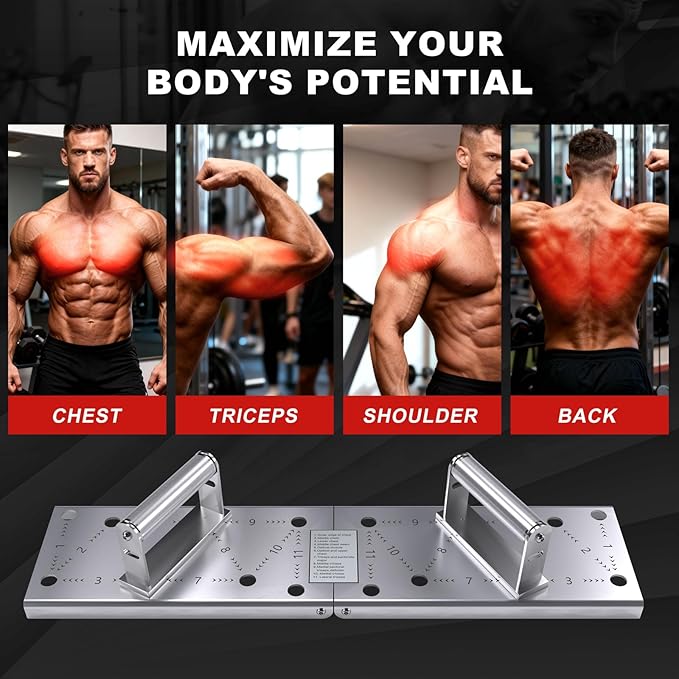 Mochantum Multifunctional Push Up Board Heavy Duty 304 Stainless Steel Home Gym Equipment No Deformation High Intensity Chest workout for men and women