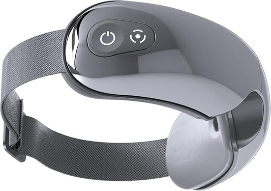 llano Eye Massager with Heat, Mother's Day Birthday Gifts for Women Men, Visible Heated Eye Mask for Migraine, Strain Relief, Reduce Stye, Improve Sleep (Silver)