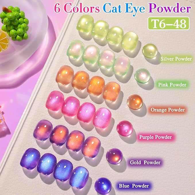 Double Rhythm 0.5 OZ Cat Eye Gel Polish with Magnet 15ML Same Color Same Bottle Holographic Glitter Shimmer Translucent Jelly Color Magnetic Polish (Glass Purple-MC1244)