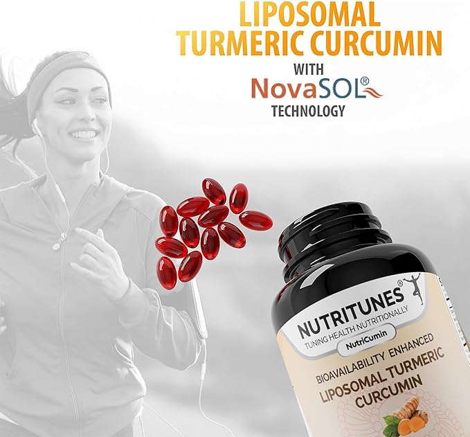 Turmeric Curcumin Supplement 1000mg for Joint Support-185x Bioavailable & High Absorption with NovaSOL Technology – 60 NutriCumin Softgels