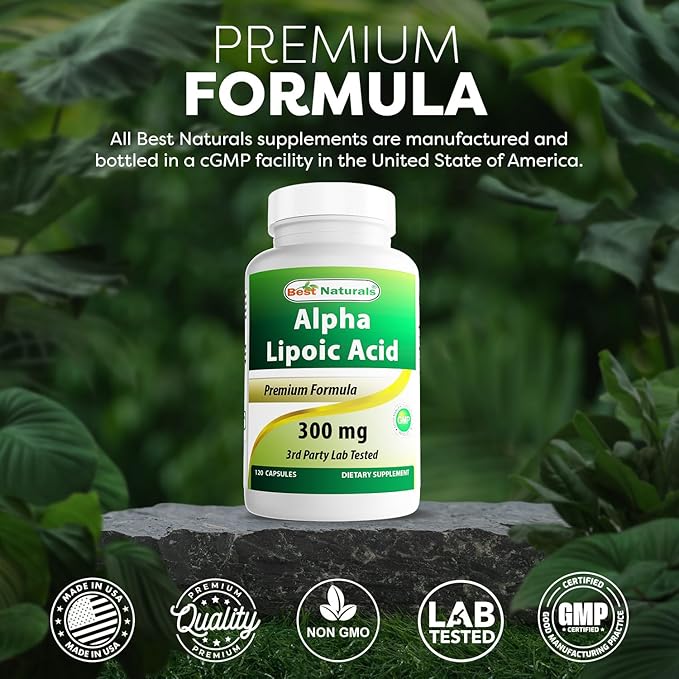 Best Naturals Alpha Lipoic Acid 300 mg 120 Capsules (120 Count (Pack of 2))