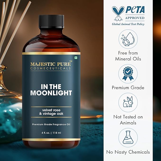 MAJESTIC PURE Velvet Rose & Vintage Oak Premium & Free from Mineral Oil | Rose, Oak & Musk Oil used in Diffuers, DIY, Self Care | 4 Fl Oz