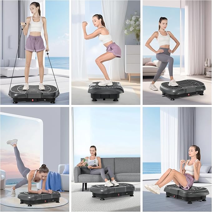 Vibration Plate Exercise Machine for Weight Loss – 100-Speed Platform with Bluetooth Speaker, Remote & Bands, 450 lbs Capacity – Quiet Full Body Workout for Lymphatic Drainage at Home