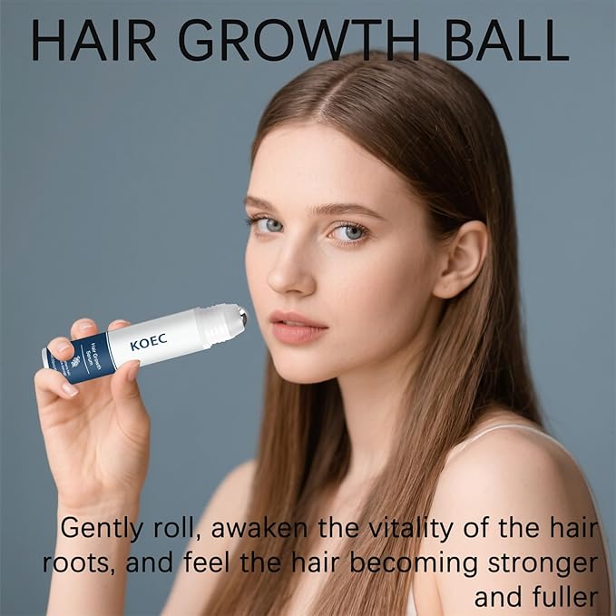 Hair Growth Essence Roll-On Bottle – 3% Rosemary, 3% Redensyl, and 2% Anagain – Lightweight, non-greasy scalp essence, free of preservatives and sulfates – Suitable for both men and women (1)