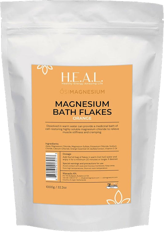 Bath Flakes with Orange Essential Oil- 2.2lbs for Joints, Muscles and Radiant Skin