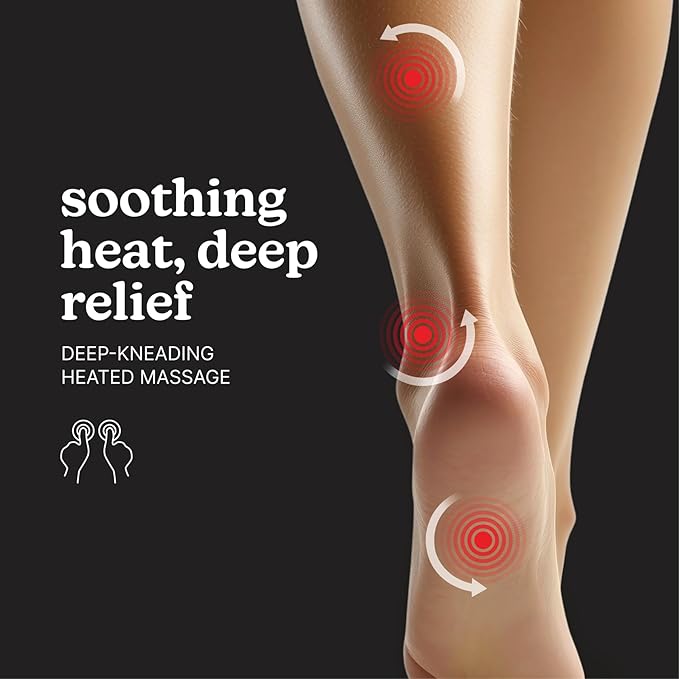 Homedics Luxe Comfort Foot Massager & Calf Massager with Heat, Shiatsu, Deep Kneading, Air Compression, Circulation Boost, Relaxation, Adjustable Modes, Post-Workout Recovery