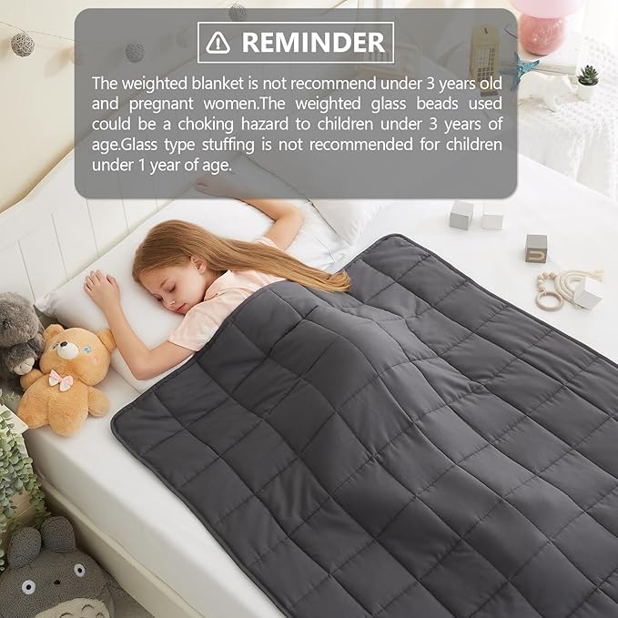 L'AGRATY Weighted Blanket - 36"x48" 3lbs Microfiber Material with Glass Beads Small Blanket for All-Season Summer Fall Winter Soft Thick