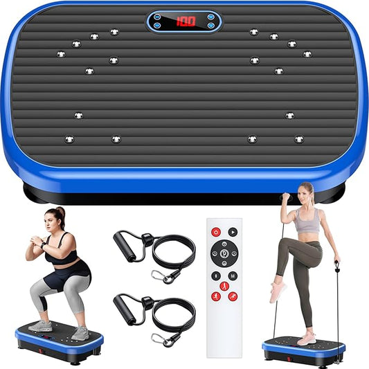 Vibration Plate Exercise Machine Weight Loss, Whole Body Vibration Plate for Lymphatic Drainage, 180 Adjustable Speeds Vibrating Plate 330 Lbs Capacity Fitness Platform for Women Men