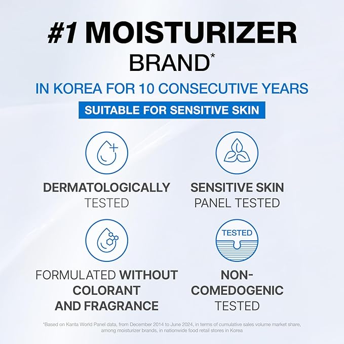 Physiogel Daily Hydrating Facial Moisturizer Lightweight Cream, 72 hrs Hydration for Dry & Sensitive Skin, Korean skin care, Fragrance-Free, Non-Comedogenic, Dermatologist-Tested, Ceramide, Squalane.