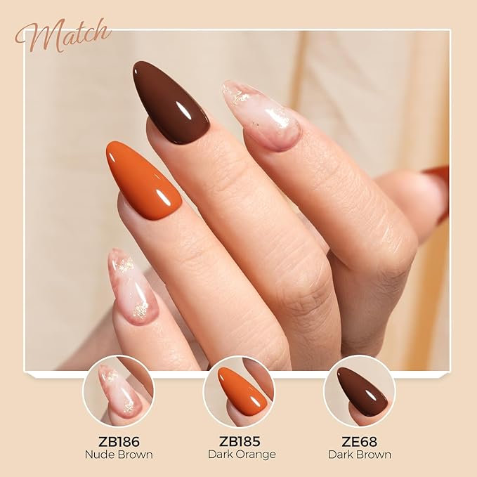 TOMICCA Gel Nail Polish, 15ML Nude Brown Gel Polish, Soak Off UV Cure Light Brown Gel Polish for Manicure Salon DIY Nail Art Design Decoration at Home Gift for Women