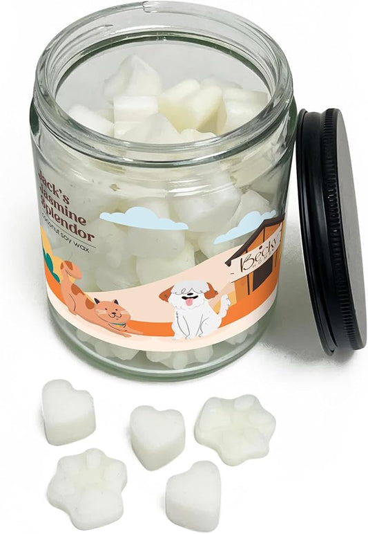9oz Pet Odor Eliminator Wax Melts, Long-Lasting Jasmine Scented, Non Toxic, Pets Odor Eliminating Wax Cubes, Natural Plant-Based Wax Blend