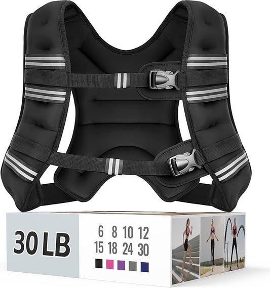 Weighted Vest for Women & Men with Reflective Stripe and Adjustable Buckle, Comfortable & Durable Rucking Vest for Walking, Running & Strength Training