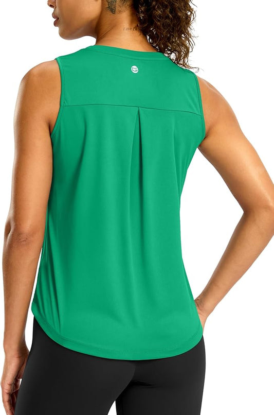 G Gradual Workout Tank Top for Women Sleeveless Athletic Yoga Tops High Neck Quick Dry Running Tennis Sports Shirts for Women