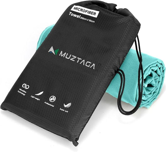 Microfiber Beach Towel-Perfect for Travel, Sports, Camping, Swimming, Yoga, Gym- Quick Dry, Sand Free, Compact, Lightweight, Absorbent (Mint,X-Large(200x90cm, 78x35”))