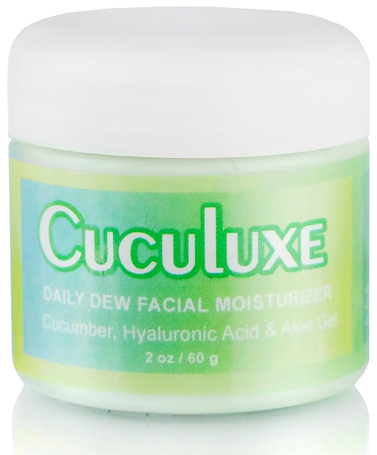 Beesaluxe Cuculuxe Daily Dew Facial Moisturizer – Hydrating Face Cream with Cucumber, Hyaluronic Acid & Aloe – Gentle Daily Moisturizer for Sensitive Skin