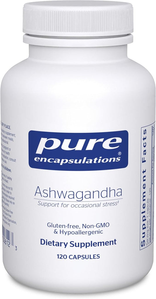 Pure Encapsulations Ashwagandha - 500 mg Ashwagandha Extract - Metabolism & Stress Support - Immune Support - GMO Free & Vegan - 120 Capsules