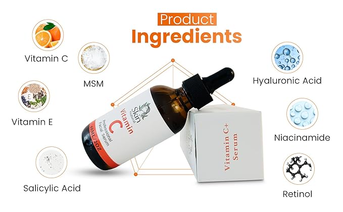 Vitamin C Serum for Face with Hyaluronic Acid & Vit E - Brightening Vitamin C Face Serum for Dark Spots & Anti Aging Facial Care - Natural Facial Serums for All Skin Types - 1 fl. oz