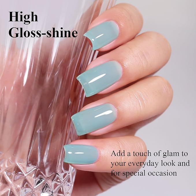 Imtiti Brown Jelly Gel Nail Polish, Sheer Translucent UV Gel Polish for Nail Art Soak off UV Led 10ML