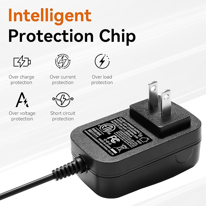 Makartt Original Power Charger Adapter for Malory Nail Drill, 12V 2A AC Battery Supply Cord for 30000RPM Rechargeable Electric File Manicure Tech Art Salon Home DIY Use