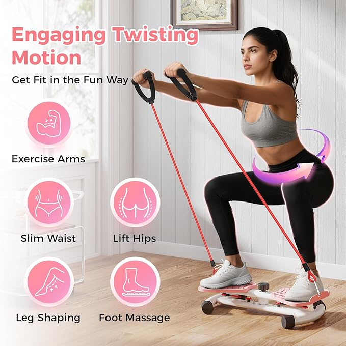 Ab Twister Board, Waist Twisting Machine for Exercise, Waist Trainer for Core Abs Exercise, Home Gym Workout Equipment for Women, Noiseless, 300 lbs Capacity