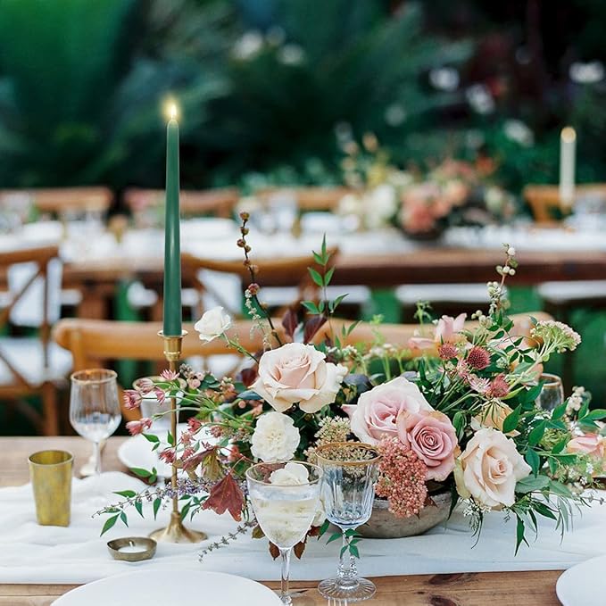 7 Packs 10 Inch Green Colored Taper Candles, Unscented Non-Toxic Smokeless Skinny Wax Candlesticks for Home St. Patrick's' Patty Day Dinner Table Decor - 8 Hours Burn Time