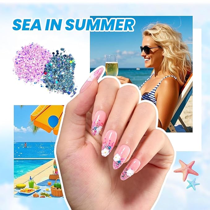 Beetles Gel Nail Polish Kit with U V Light - 34pcs Gel Polish Set 20 Colors Colorful Dreamscape Pro with Nail Tips & Base Matte Top Medium Coffin Press on Nails Accessories DIY Salon Gifts for Women