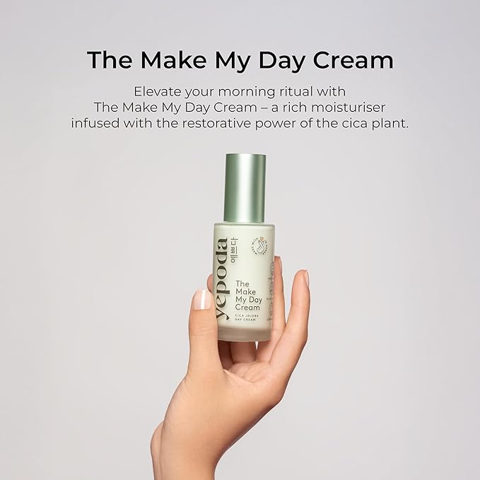 Yepoda The Make My Day Cream, Hydrating & Anti-Aging Day Moisturizer, Nourishing Cica Cream for Radiant Skin, Vegan Korean Facial Moisturizer for All Skin Types, 1.69 FL. OZ. (50ml)