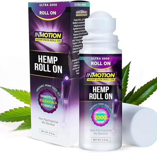 Roll On for Pain Relief - Premium Ultra Strength Fast Acting, Long Lasting, Odorless Hemp Oil Roll On Pain Reliever for Joint, Muscle, & Back