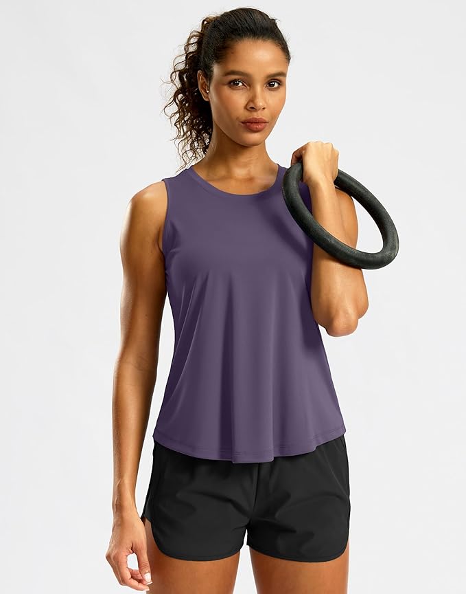 G Gradual Workout Tank Top for Women Sleeveless Athletic Yoga Tops High Neck Quick Dry Running Tennis Sports Shirts for Women