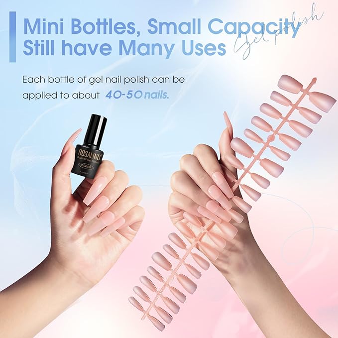 ROSALIND Glitter Sequins Gel Polish - 12 Colors Glitter Gel Nail Polish Set Stellar Shiny Effect Soak Off UV Set Super Sparkling Nail Art Collection Manicure Gift for Women