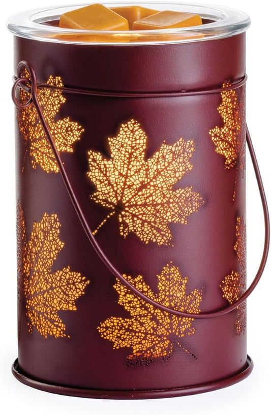 Candle Warmers Etc. Vintage Bulb Illumination Fragrance Warmer- Light-Up Warmer for Warming Scented Candle Wax Melts and Tarts to Freshen Room, Fall Leaves