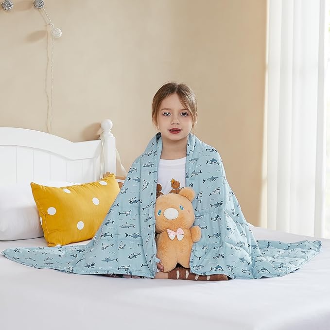 L'AGRATY Weighted Blanket - 36"x48" 5lbs Microfiber Material with Glass Beads Small Blanket for All-Season Summer Fall Winter Soft Thick