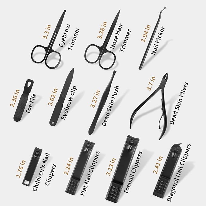 Manicure Set Professional Nail Clipper Kit-26 Pieces Stainless Steel Manicure Kit,Nail Care Tools with Luxurious Travel Case Nail Grooming Kit Present for Men Husband Boyfriend Parent