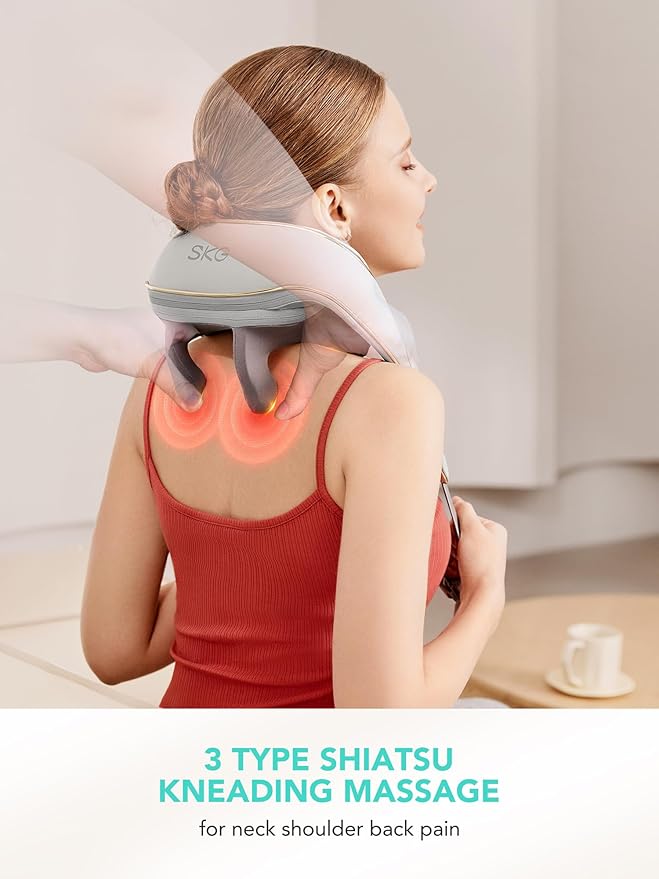 SKG Neck Massager for Pain Relief Deep Tissue 6D Kneading with Heat Cordless Neck and Shoulder Massage Gifts for Men and Women H5 mini