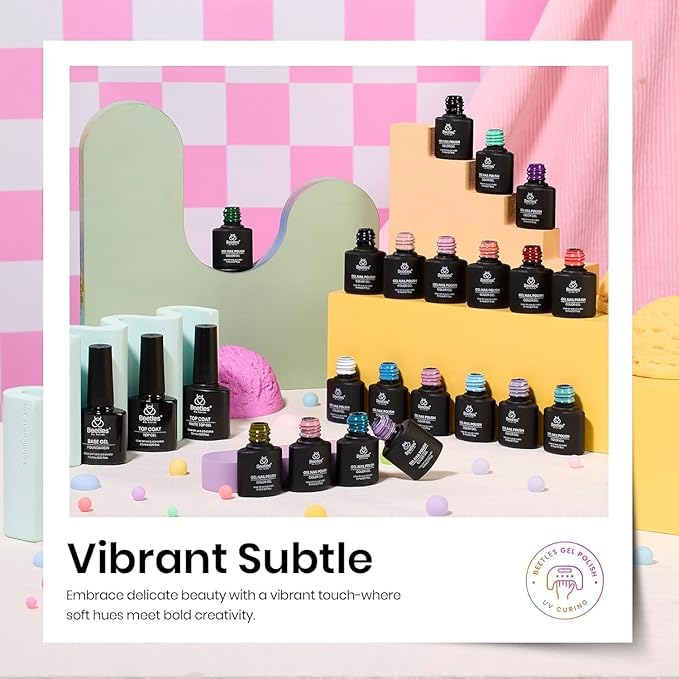 Beetles Winter Gel Polish Christmas Gel Nail Polish 20 Colors Red Green White Black Nude with Base Top Coat Trendy Colors Uv LED Lamp Salon DIY at Home Nails Gifts for Women Vibrant Subtle