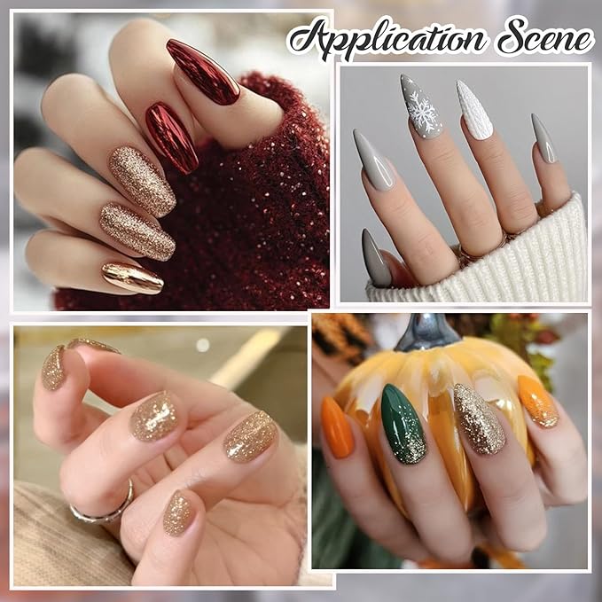 10 Jars Shimmer Shining Nail Glitter for Autumn Winter Ultra-Fine Sugar Coating Effect Sand Powder Dazzling Diamond Dust Manicure Decoration for DIY Home Salon