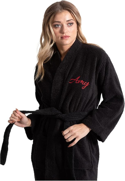 Turkuoise Soft & Absorbent Towel Robe, 100% Cotton Turkish Terry Cloth Kimono Bathrobes for Women