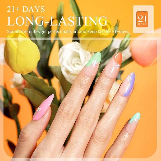 RARJSM Gel Liner Nail Art Kit - 24 Bright Shades, Pink, Green, Blue, Gold Glitter - Soak Off, Curing Need - 5ml Dispensers