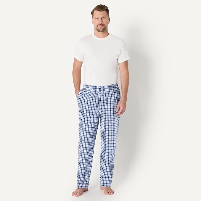 Amazon Essentials Mens Straight-Fit Woven Pajama Pant with Pockets